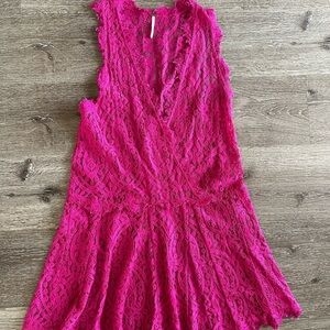 Vibrant Pink Lace Dress